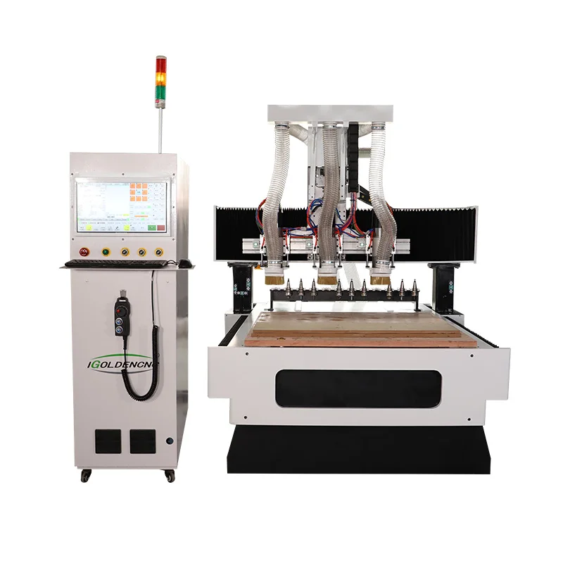 Spindle Atc 3 Cnc Router 1212 Auto Change Tool Simultaneously 3D Wood Carving Engraving Machine Working Acrylic Plastic Metal D