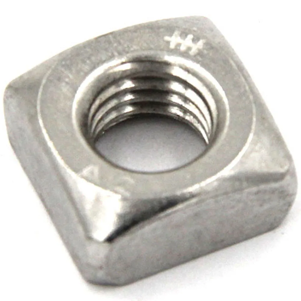 1-50Pcs/Bag Din557 M3 M4 M5 M8 A2 Stainless Steel Square Nuts