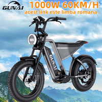 GUNAI-Y 1000W Electric Bicycle 100KM Mileage 20*4Inch Fat Tire Electric Bike 60KM/H 48V 18AH Battery 7Speed Mountain Adult Bike