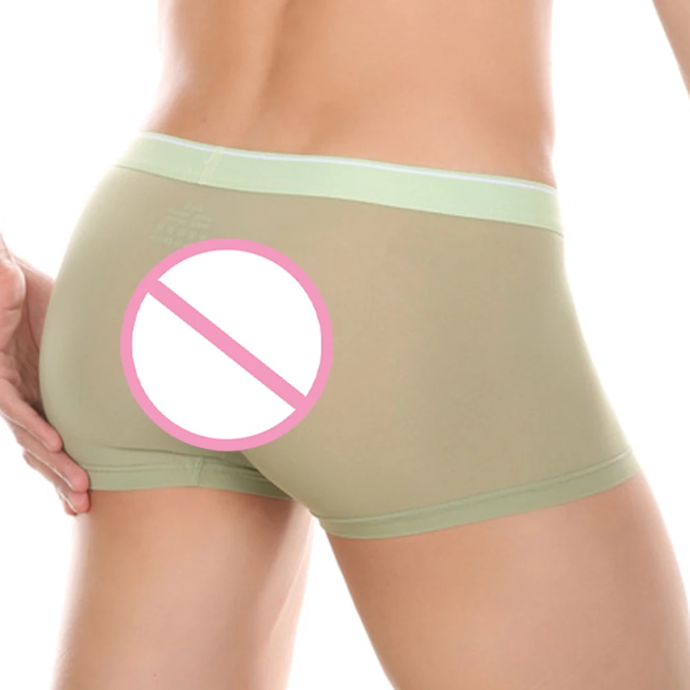 

Ice Silk Men's Seamless Boxer Briefs Underpants with Breathable Pouch and Stretch Fabric for Comfortable All Day Use