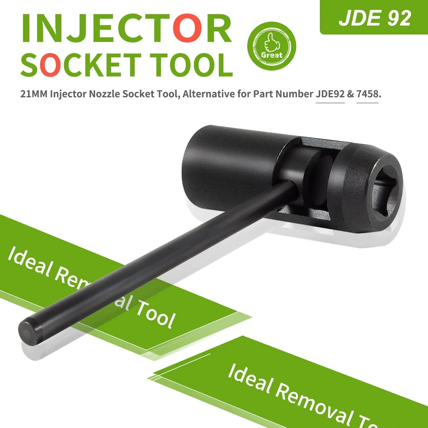 

JDE92 Injector Socket Tool/21MM Injector Nozzle Socket Compatible with John Deere Engines Equipped with The Robert Bosch KDEL