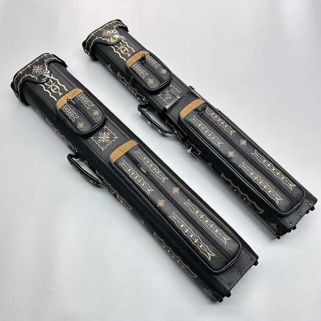 High Quality 3B5S Leather Material Billiard Cue Cases with Handmade Knitted Pattern Cue Rod Box