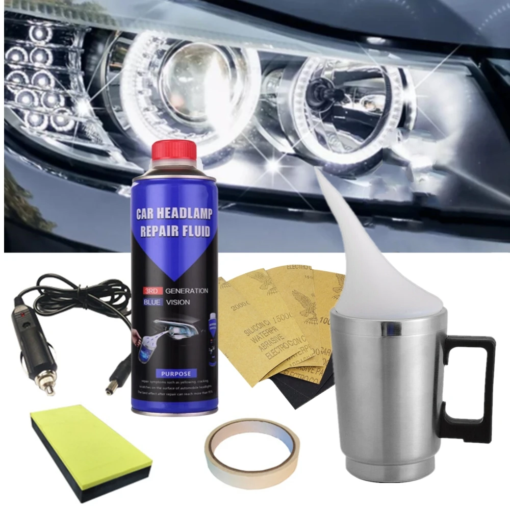 Headlight Polishing Set Auto Headlight Renovator Light Restoration Clean Car 300ml Polish Spotlights Headlights Renovation Kit