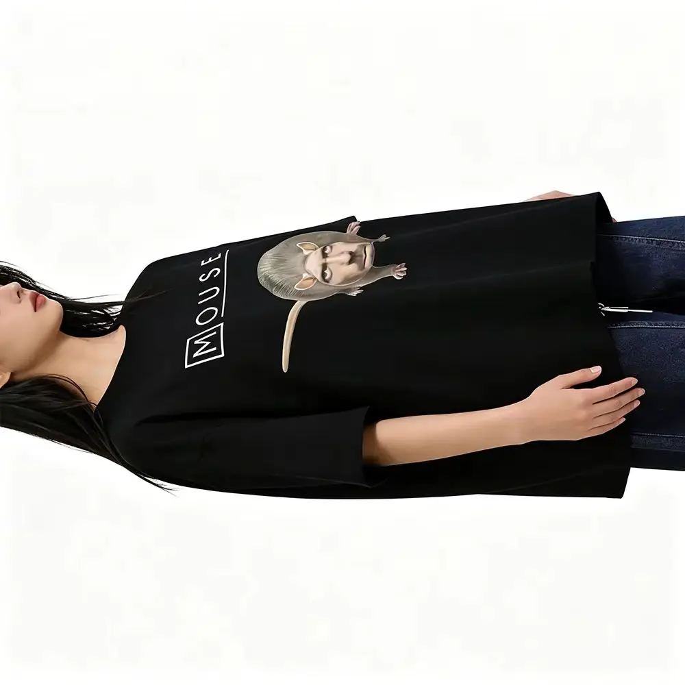 House_Mouse MD Funny Meme T-shirt Men Women Casual Oversized Short Sleeve T Shirts Fashion High Quality Cotton Tees Streetwear