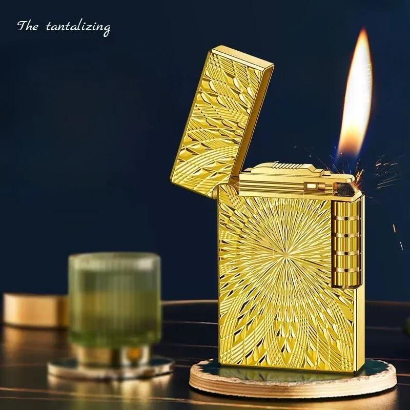 Langsheng Side Sliding Grinding Wheel Metal Lighter with Multiple Product Options for Men Smoking Tools Smoker Gifts