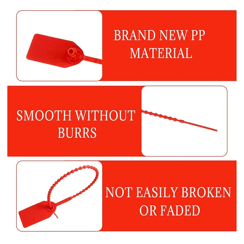 

500 Pcs Plastic Tamper Seals Zip Ties Forfire Extinguishers Blank Security Tags Self-Locking Signage Trailer Truck Seal