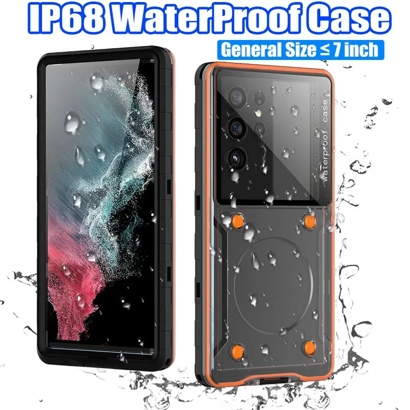 5 Meter Waterproof Case For Samsung iPhone Xiaomi Redmi Poco OPPO VOVO Google Sony Motorola Asus Diving Swim General Size 7inch