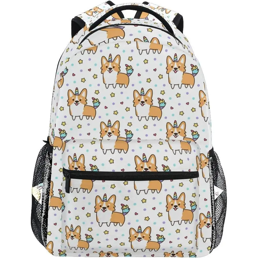 

Corgi Dog Unicorn Backpacks for Kids Women Men, Dogs Design Computer Laptop Backpack, Casual Book Bag Travel Camping Daypack