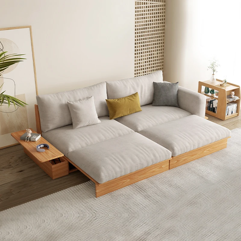 

Log style functional sofa bed, stretchable fabric sofa, modern and minimalist