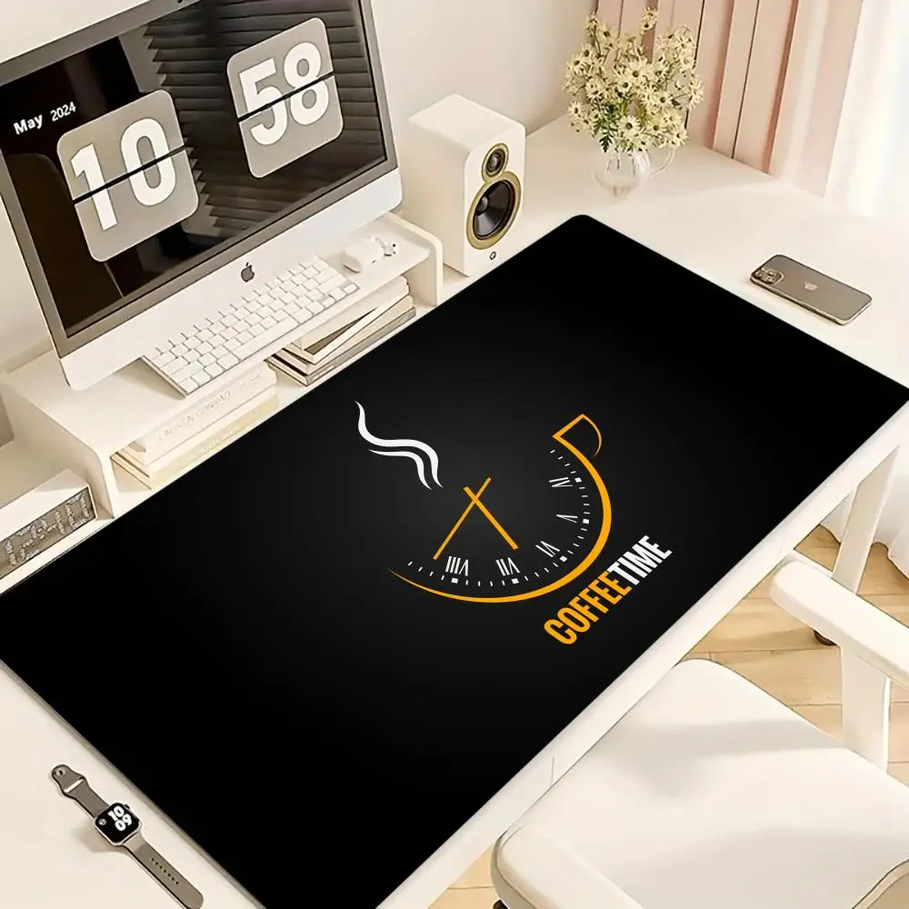 

Коврик для мыши с забавным кофейным узором XL, компьютерные аксессуары, коврики для офисного игрового стола, резиновые противоскользящие коврики для игровой клавиатуры, коврики для мыши, настольные коврики
