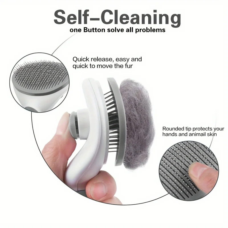 1PC Self Cleaning Slicker Brush For Dogs And Cats Pet Grooming Tool Removes Undercoat Shedding Mats And Hair