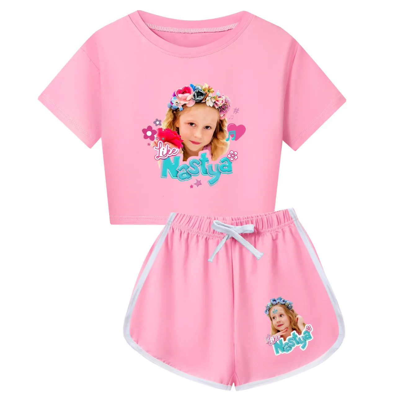 

Summer Kids Nastya Suit Toddler Girls Sets Top+shorts 2pcs Sets Sports Suit Baby Sets Boys Clothes Pajamas 5556