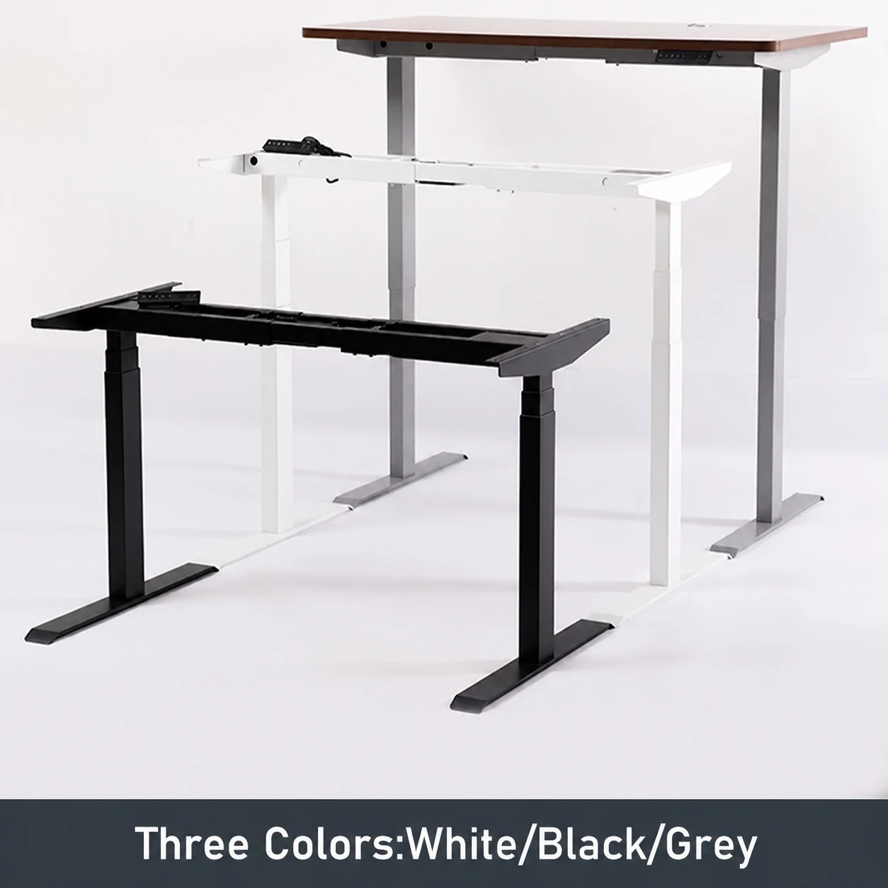 Smart Electric Standing Desk 610mm~1260mm Adjustable Height and Width Lifting Frame 120kg Load APP Controll Office Table Bracket