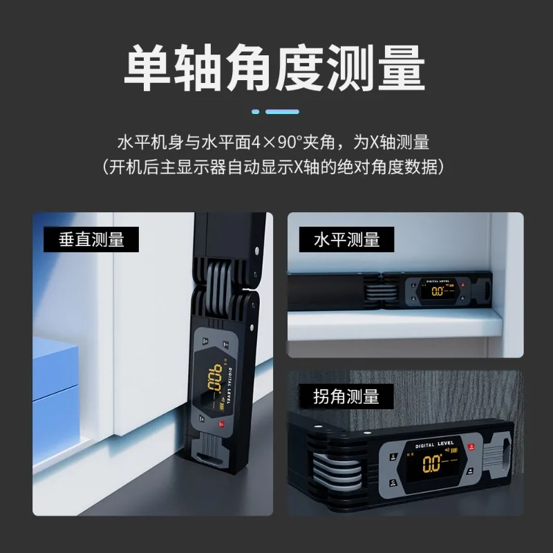 High Precision Digital Folding Level Multi-angle Magnetic Spirit Level for Home Decoration Woodworking Carpenter Tool
