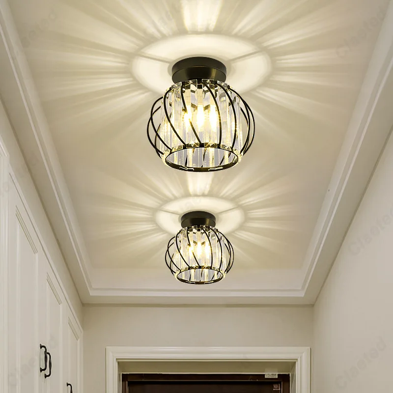 

Creative Simple LED Crystal Ceiling Lamp Dining Room Living Room Corridor Corridor Balcony Bedroom Decorative Lighting E27