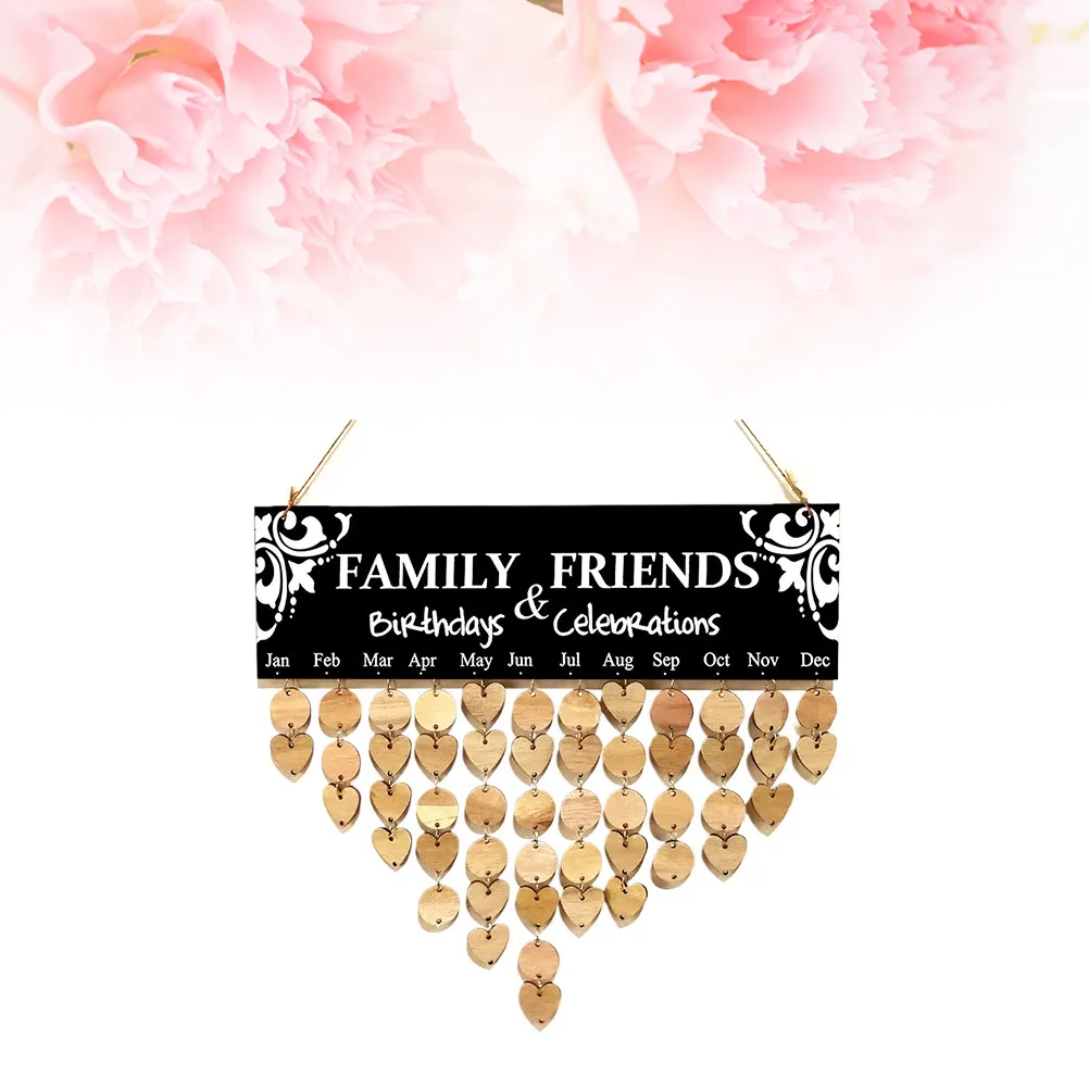 

Деревянная доска-календарь на 102 ячейки для самостоятельного изготовления с 25 сердечками, 25 кругами и 50 проволочными веревками для подвешивания, органайзер для семейных юбилеев