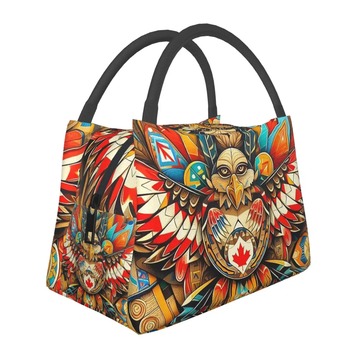 Native Mandala Owl American Lunch Bags Insulated Bento Box Lunch Tote Picnic Bags Cooler Thermal Bag for Woman Student School