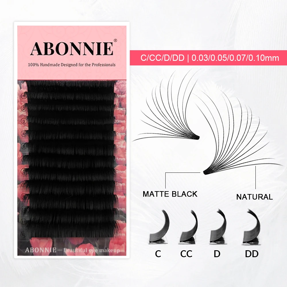 ABONNIE Cashmere Easy Fan Mega Volume Eyelash Extensions Pre-Bundled Fans Ultra Soft and Light Eyelash