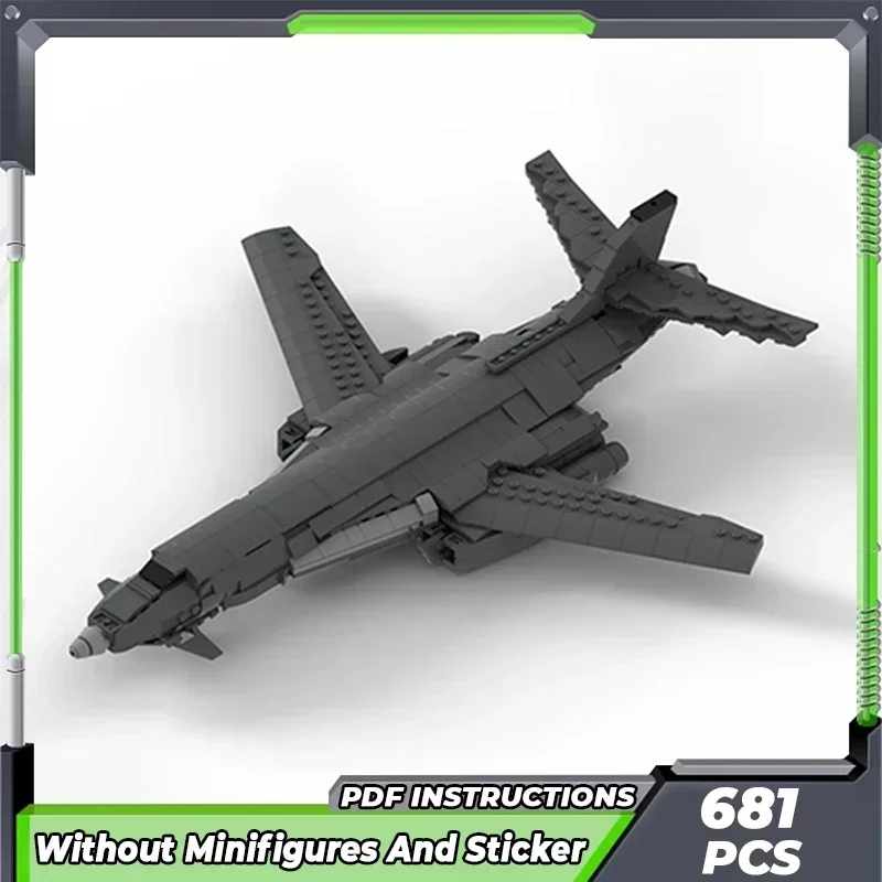 Moc อาคารอิฐทหารรุ่น B1 Lancer Bomber เทคโนโลยี Modular Blocks ของขวัญของเล่นคริสต์มาส DIY ชุดประกอบ