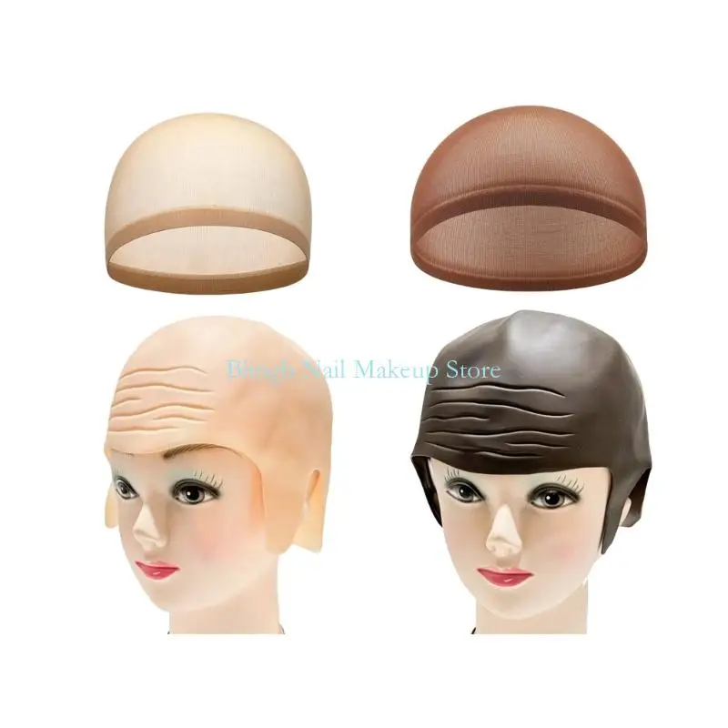 

28TA Удобная латексная лысина для макияжа с длинными ушками для костюмированных вечеринок, ролевых игр и сценических выступлений