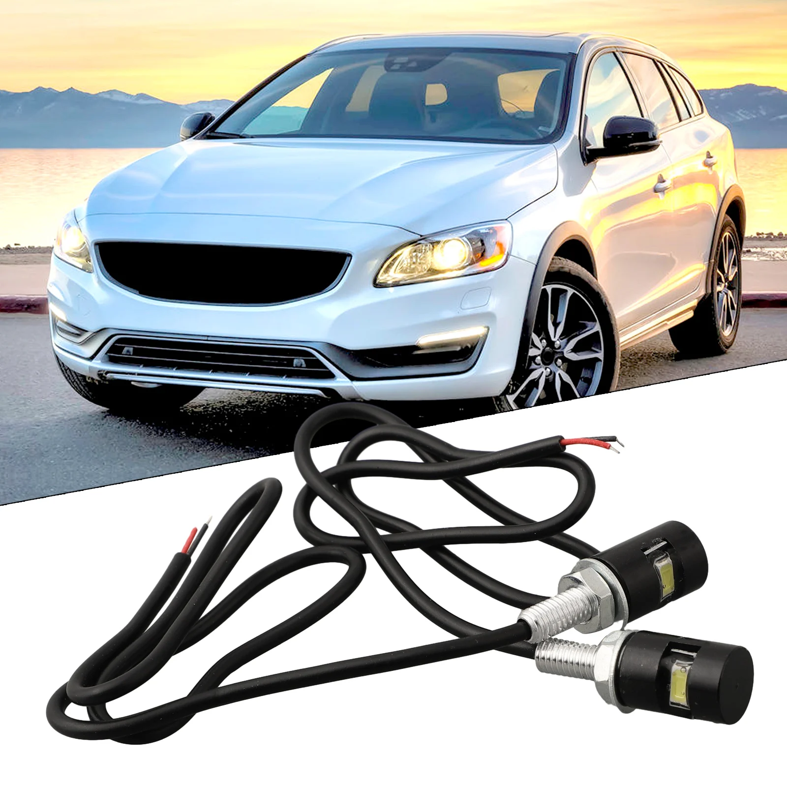 2Pcs Car Motorcycle Number License Plate Lights 12V LED Auto Tail Bolt Lamps Screw Bolt Light -DRL License Plate Lamp ﻿for Truck