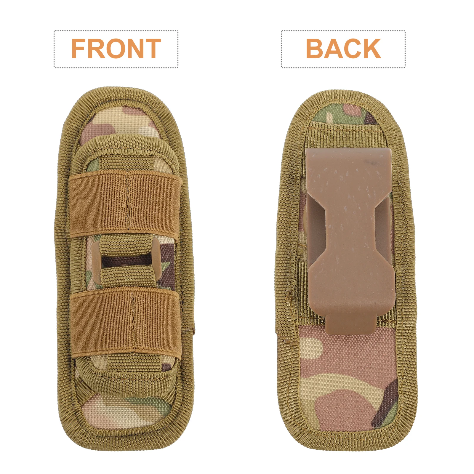 

Stretchable Nylon Flashlight Pouch 360 Degree Rotatable Clip Portable