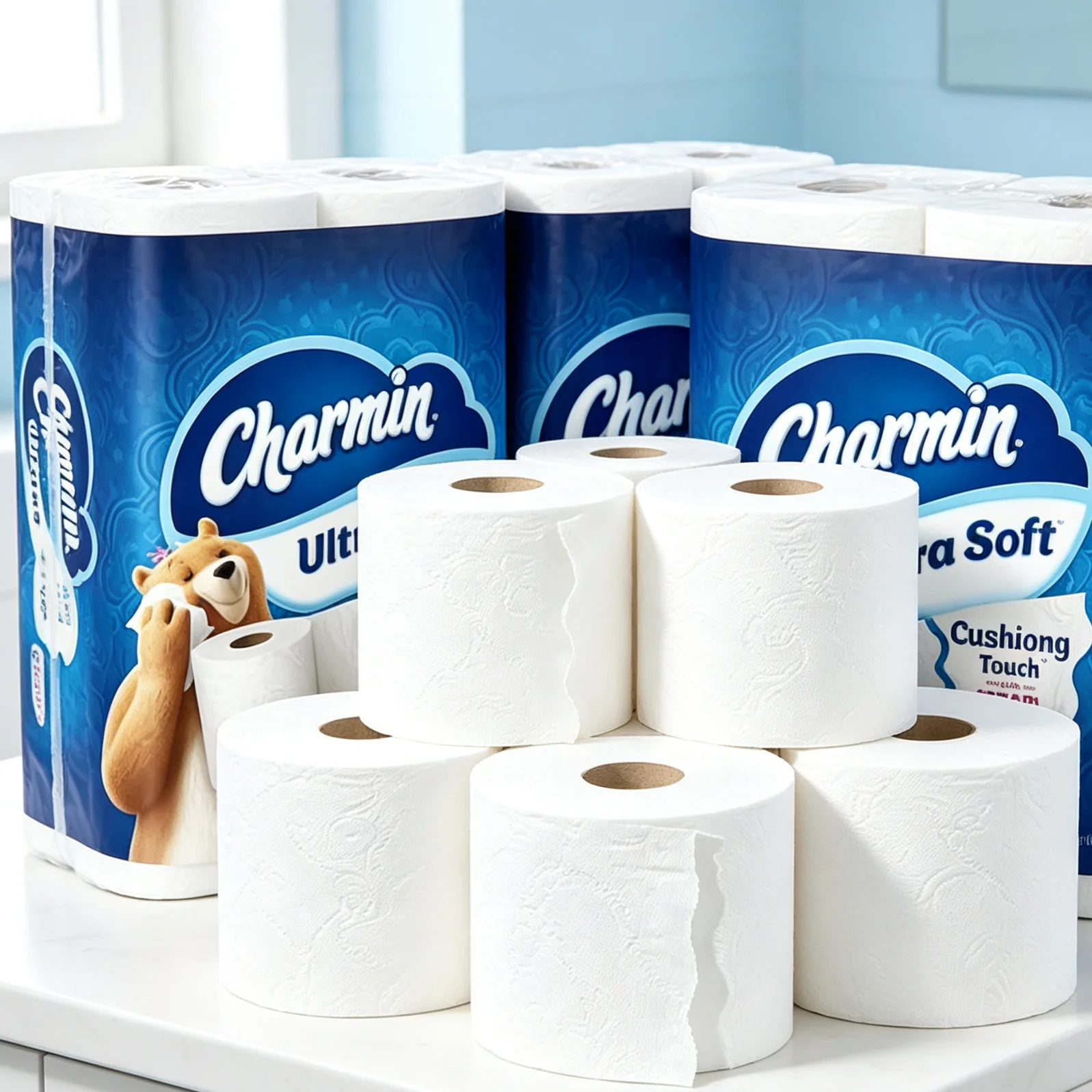 Ultra Soft Cushiony Touch Toilet Paper, 6 Family Mega XL Rolls = 42 Regular Rolls
