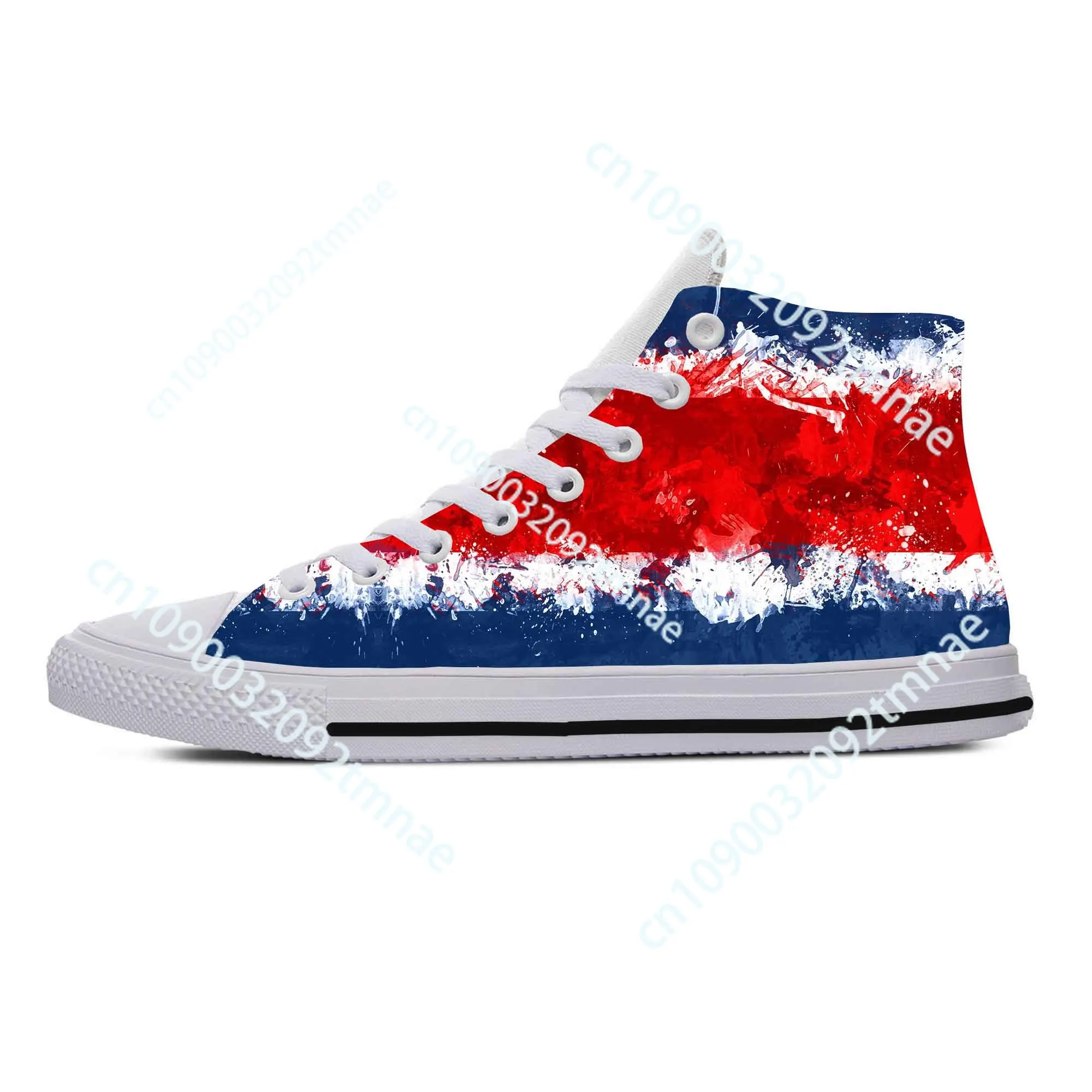 

Hot Costa Rica Rican Flag Patriotic Pride Fashion Casual Cloth Shoes High Top Comfortable Breathable Custom Men Women Sneakers