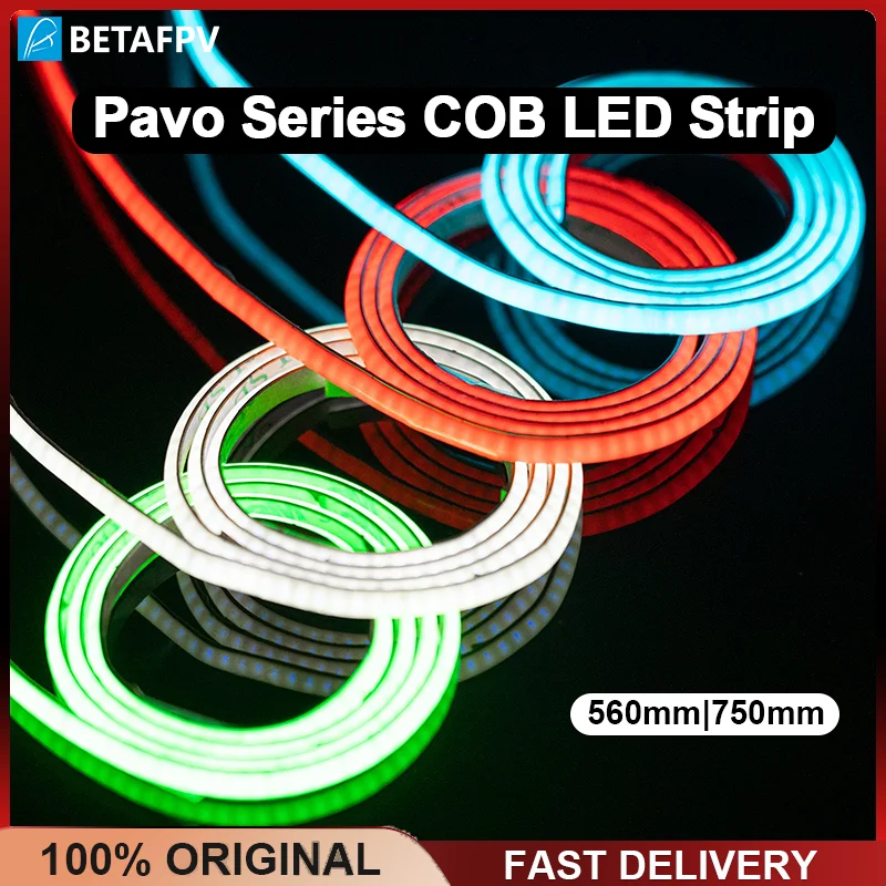 BETAFPV Pavo Series COB tira de LED 5V 560mm 750mm de longitud 4mm de ancho traje para Drones BETAFPV Pavo Pico Pavo20 Meteor85 FPV RC