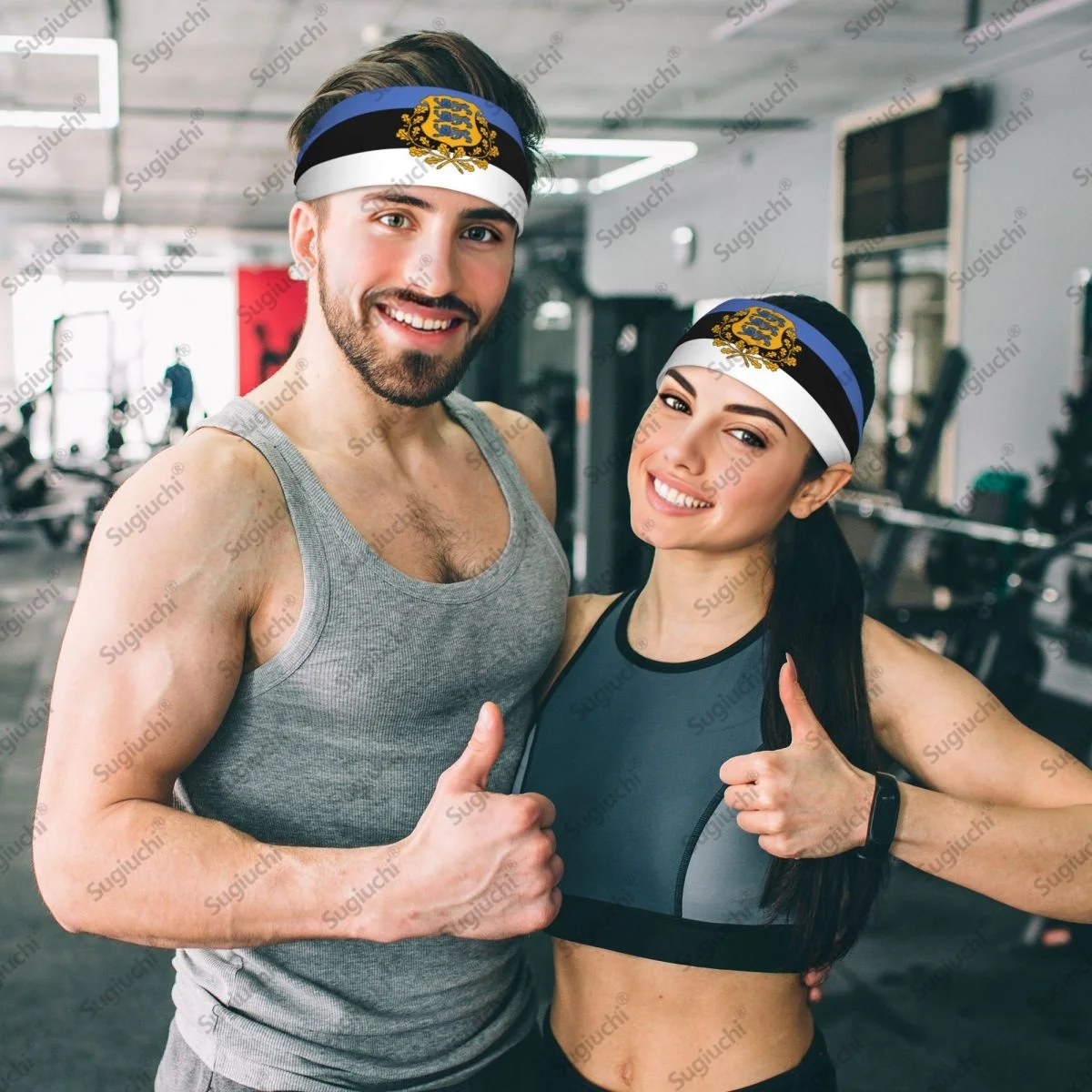

2025 Estonia Flag Sweatband Women Men Moisture Wicking Syriac Aram Gym Headband for Cycling Yoga