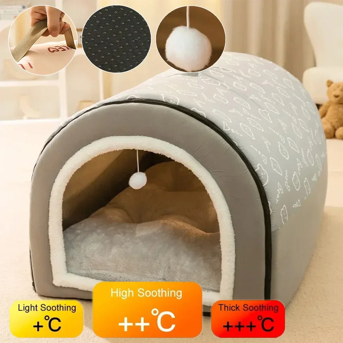 

Big Dog Kennel Warm Winter Dog House Mat Detachable Washable Dogs Bed Nest Deep Sleep Tent for Medium Large House Supplies