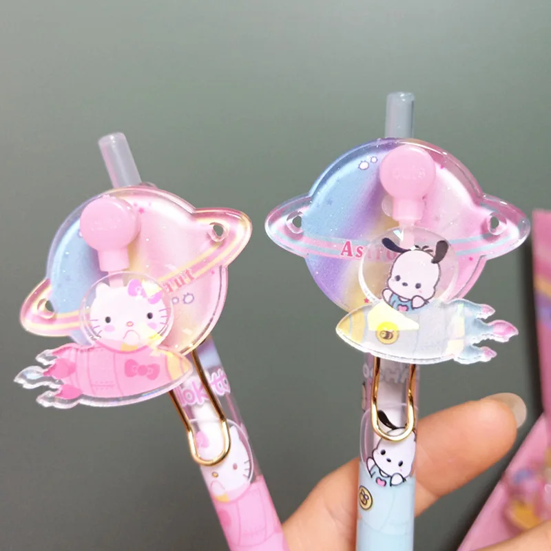 6 pz/36 pz nuovo Sanrio Planet Spin Pen Cartoon Cute Press penna neutra penna Gel studente cancelleria regalo per bambini