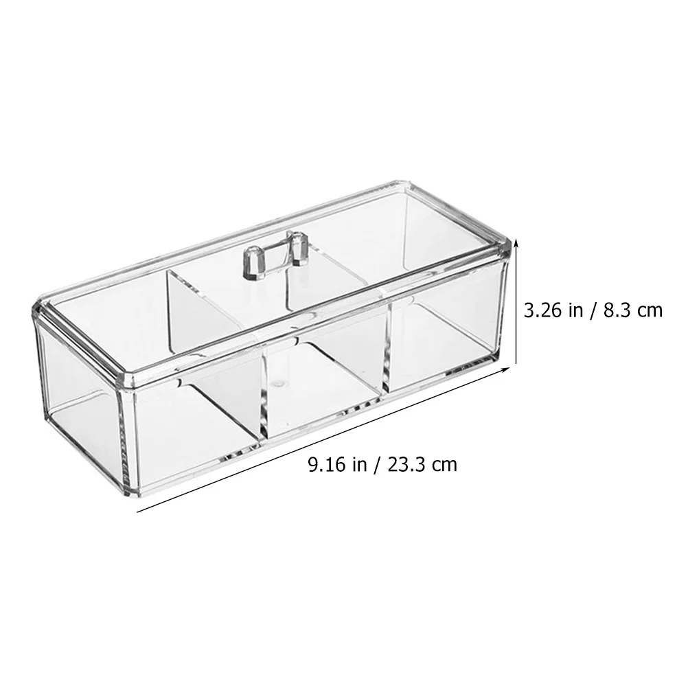 Tote Bins for Storage with Lid Tea Bags Divided Holder Box Stackable Boxes Lids Transparent Plastic