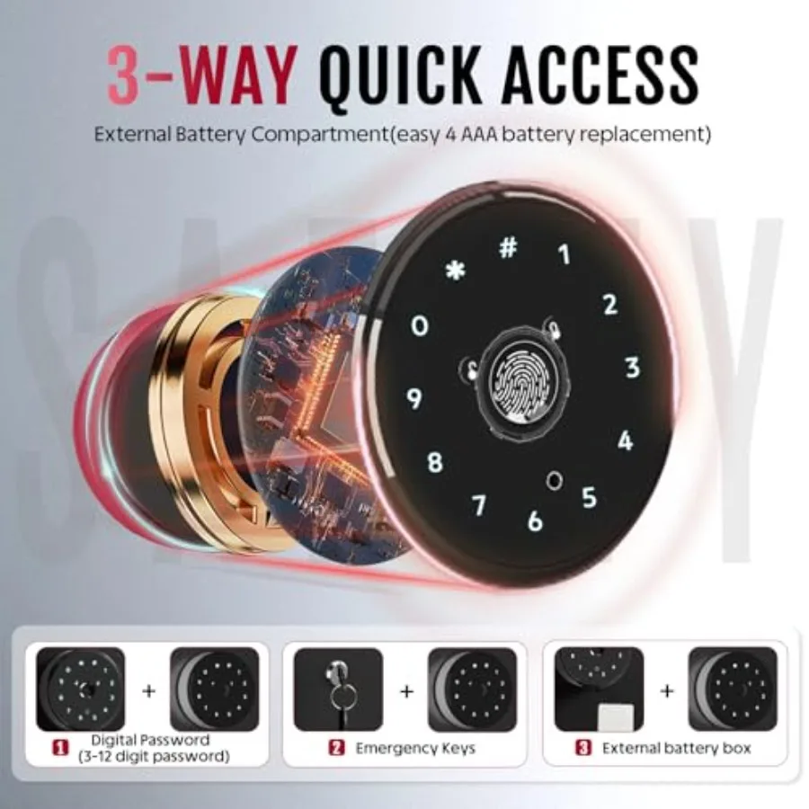1215 Waffentresor, biometrische Waffentresore für die Sicherheit zu Hause, mit Waffenregalen und abnehmbaren Regalen, ideal zum Aufbewahren von Gewehren und Pistolen D