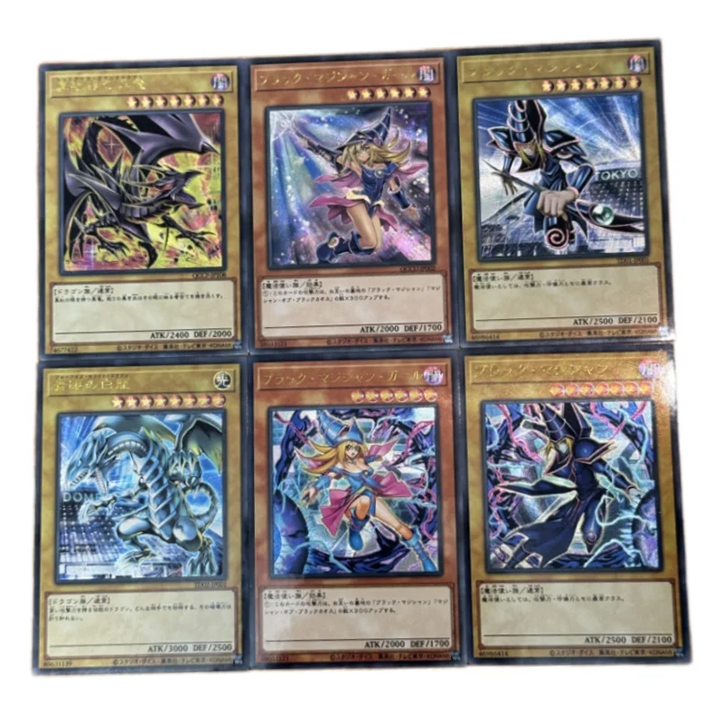 

Yu-Gi-Oh 6 Sheets Flash Card Black Magician Girl Blue-Eyes White Dragon Utr Diy Anime Game Collection Action Toy Figures Gifts