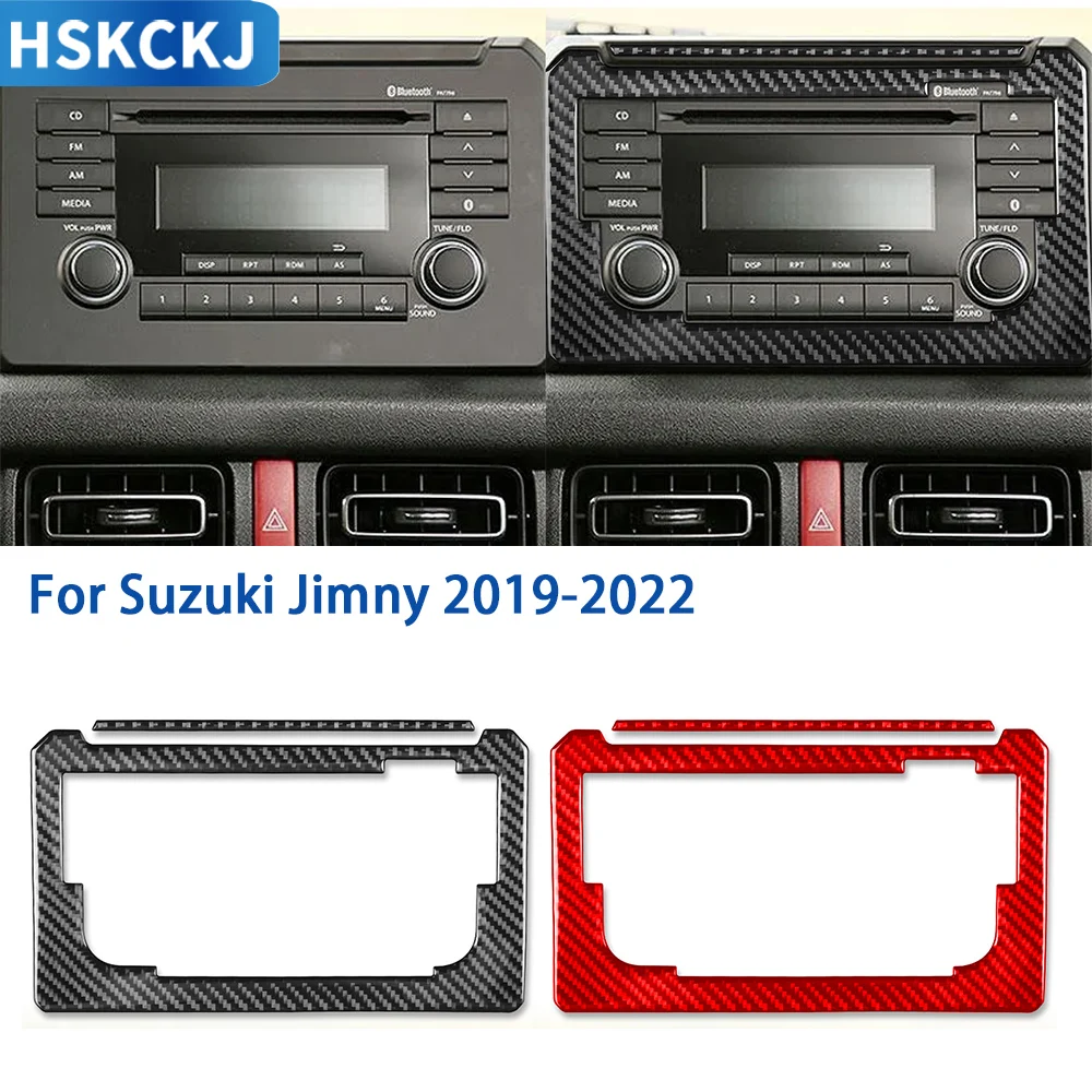 

For Suzuki Jimny 2019 2020 2021 2022 Accessories Carbon Fiber Car Interior Center Console CD Panel Cover Trim Sticker