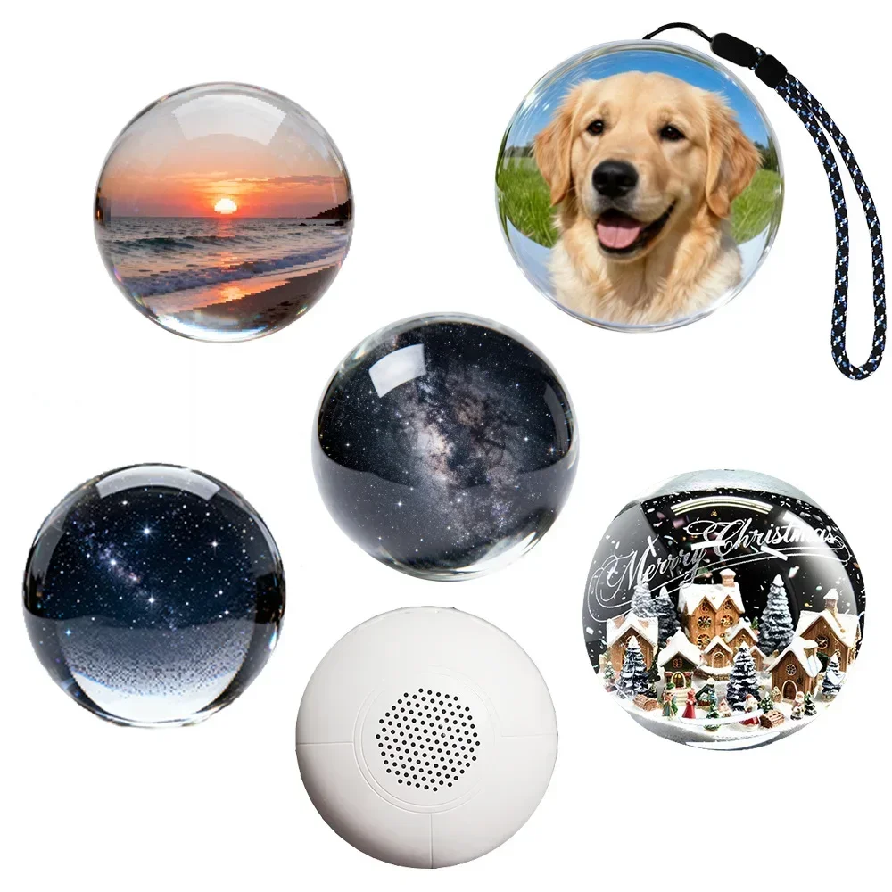 For Crystal Video Ball Personalized 7CM WIFI Creative Music Player With LED For Occasions Christmas Eve Electronic Ornaments