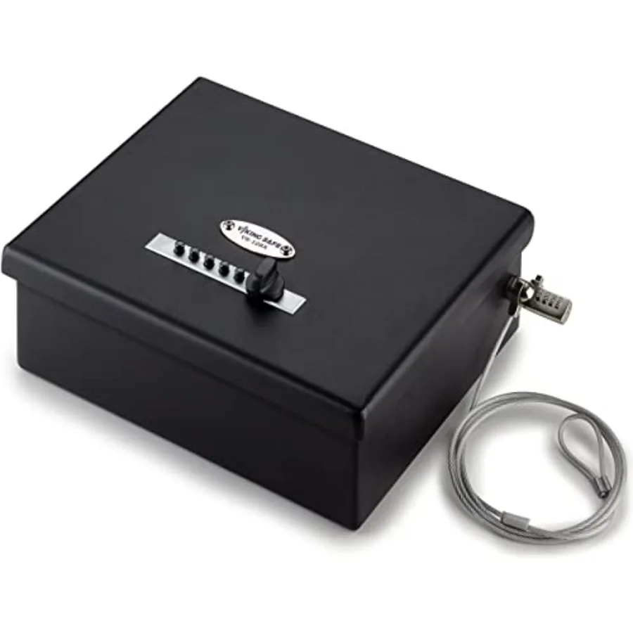 VS-12LSX Heavy Duty Mechanical Simplex Lock Two Gun Safe 2 Handgun Capacity Pistol with Security Cable Lock