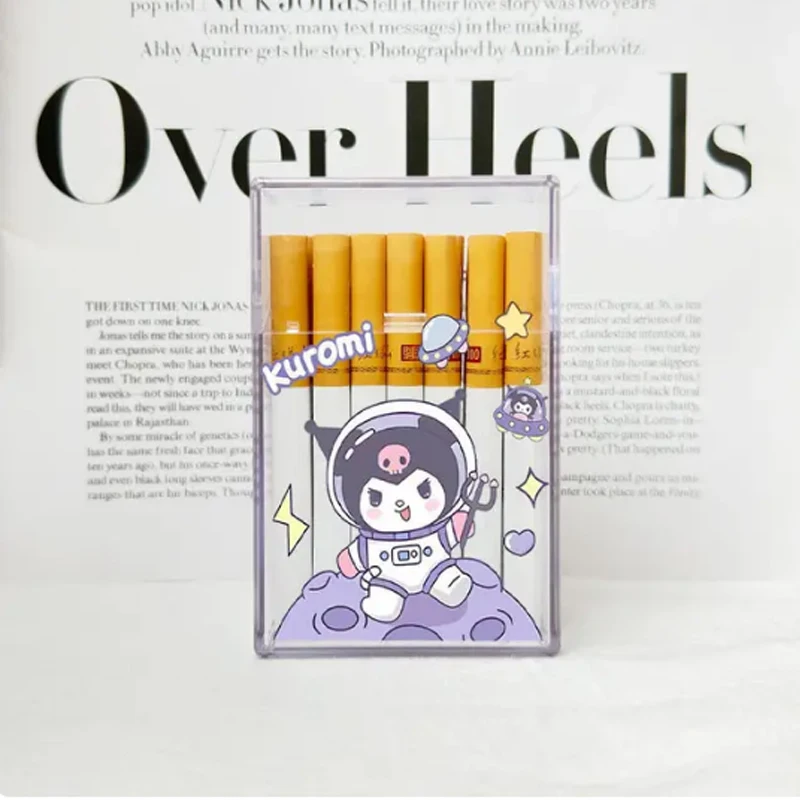 Sanrio Kuromi Cigarette Case Anime Cartoon Hello Kitty Kawaii Smoke Boxs Melody Smoking Card Storage Box Cute Festive Gifts