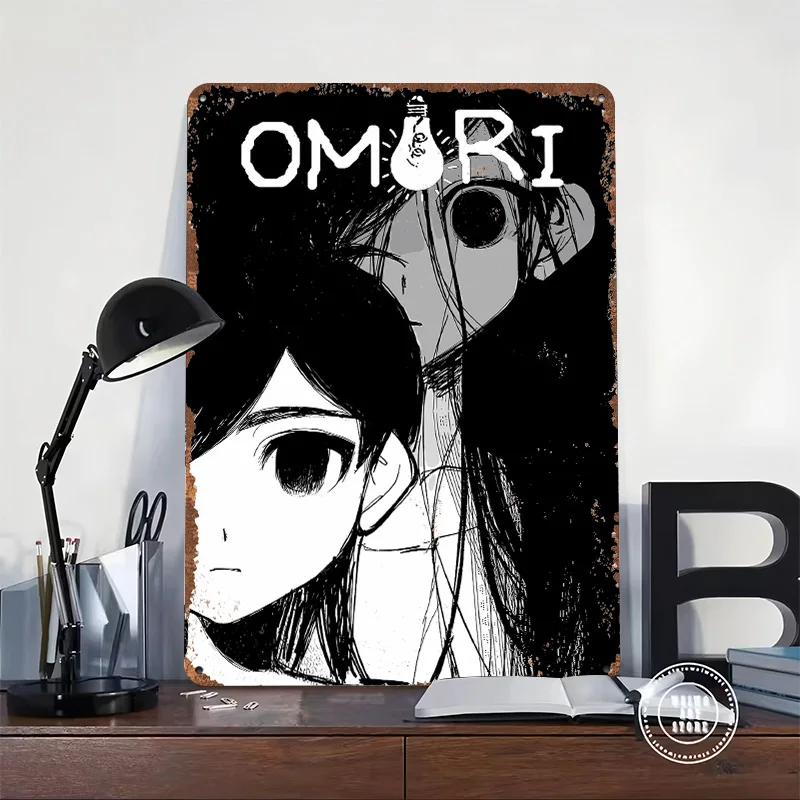 Omori Game Title Art Metal Poster Customized Wall Art Retro Vintage Tinplate Signs for Luxury Decoration Gaming Office Decor