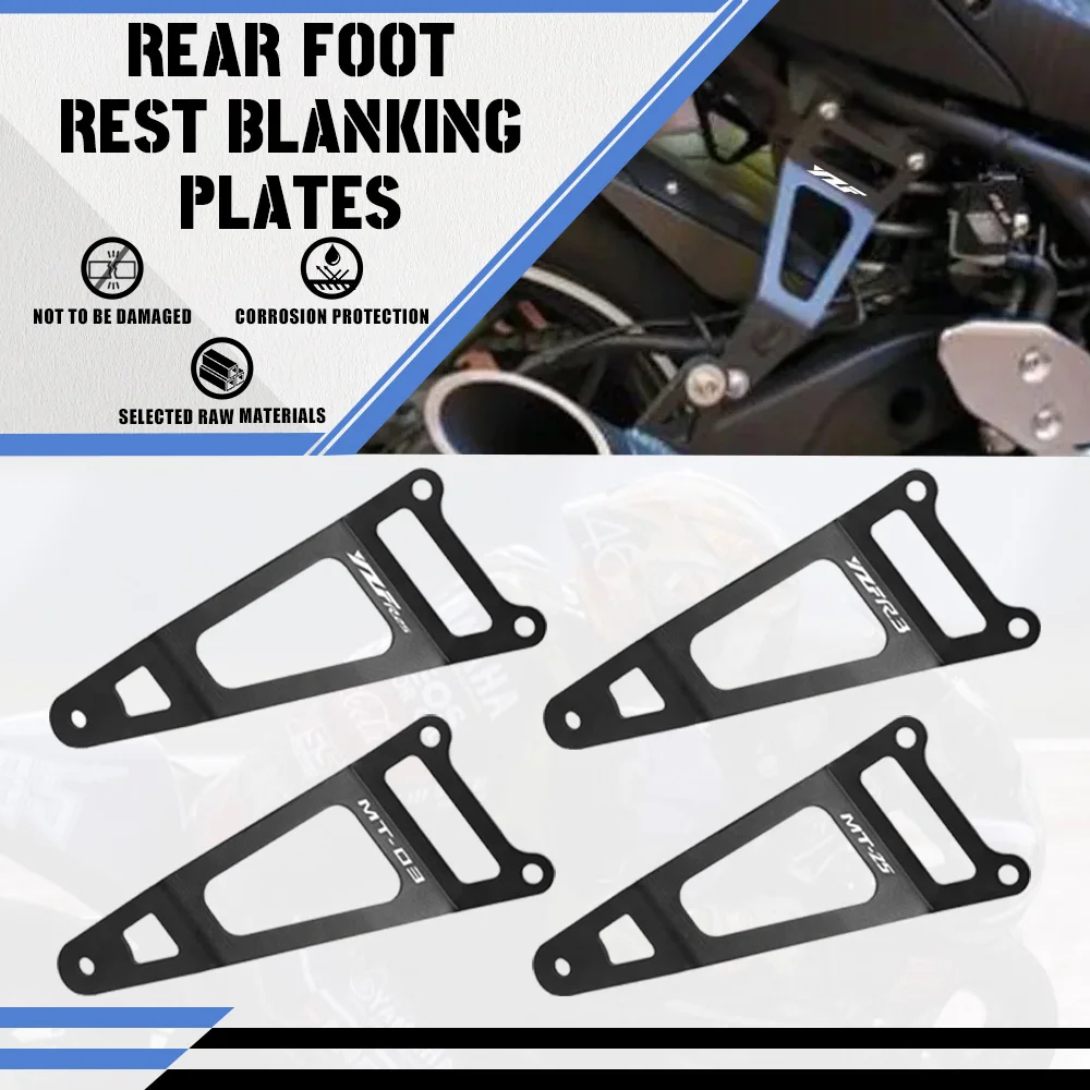 

Rear Footrest Blanking Plate Motorcycle Foot Rest For YAMAHA YZF R 3 25 YZF-R25 MT03 MT-25 FZ-03 FZ25 2020 2019 2018 2015- 2021
