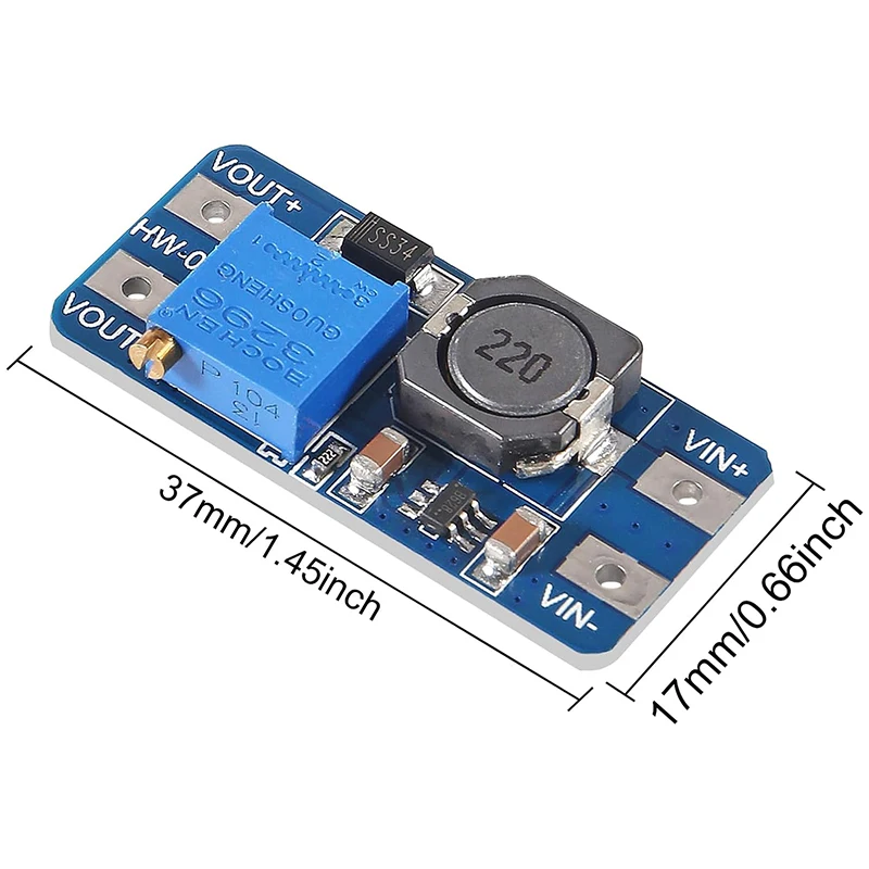 10 шт. MT3608 DC-DC повышающий преобразователь 2A регулируемый повышающий модуль плата регулятора напряжения 2 В-24 В до 5/9/12/28 В для Arduino