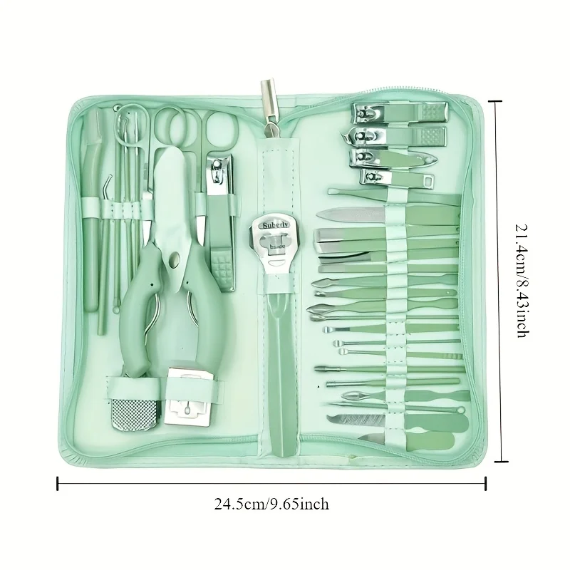 

Набор из 35 предметов, профессиональный набор для ухода за ногтями с портативным дорожным футляром, маникюрный набор, кусачки для ногтей, ножницы для кутикулы и пилочки для ногтей