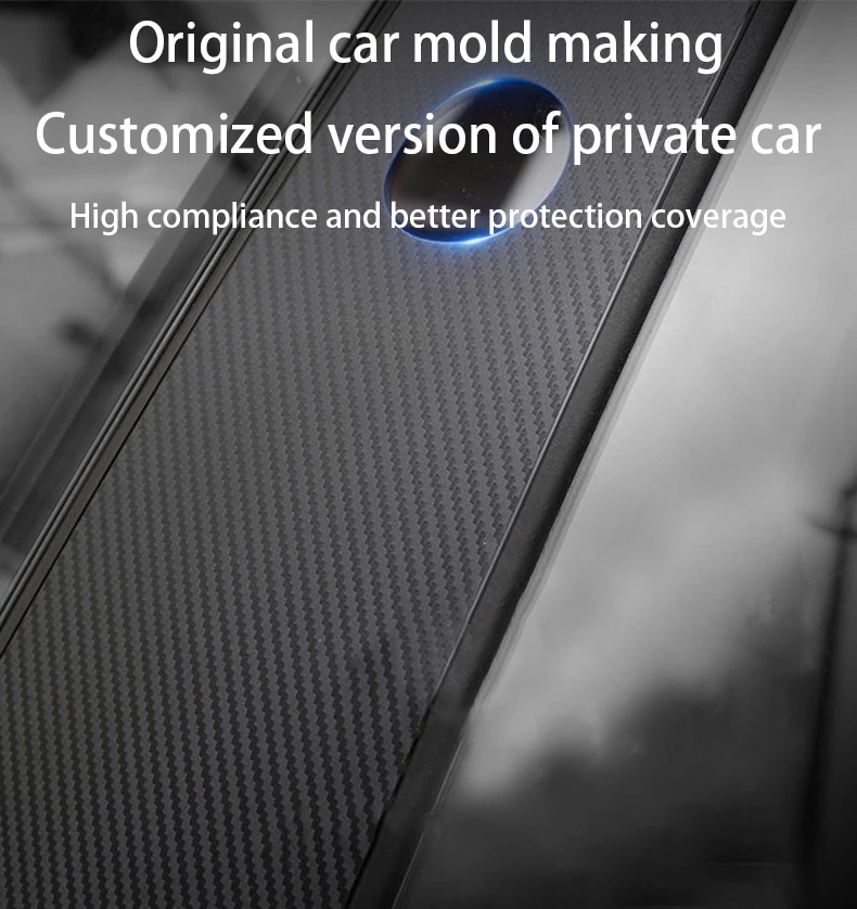For Tesla 16-24 Model 3/Y Carbon Fiber Pattern Protective Film B-pillar Scratch Proof Car A-pillar Film Retrofitting Accessories
