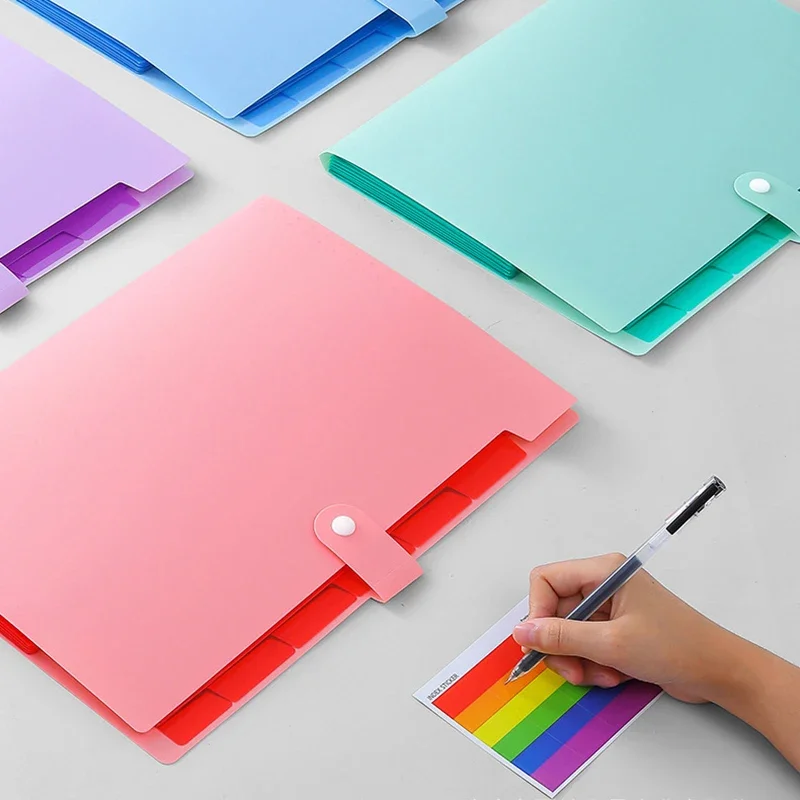 

A4 Size Expanding File Folder 5 Pocket Folders For Documents Stationery Portable Paper Organizer For School Office Supplies