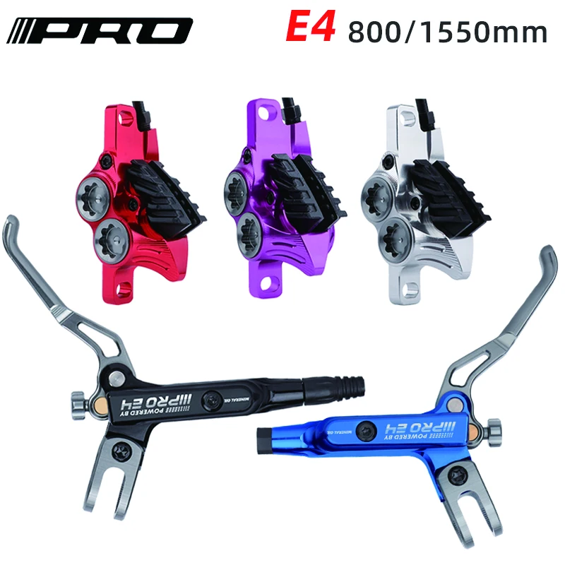 IIIPRO mountain bike hydraulic brake 800/1550mm left front right rear hydraulic brake mtb 4 piston AM DH bicycle Brake Pad 1 Pcs