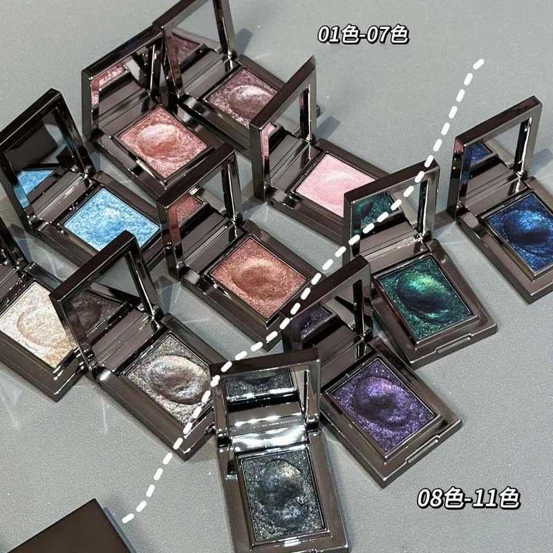 Sombra de lujo ligera Sombra de ojos monocromática Pearl Glitte Diamante roto para iluminar puré de patatas