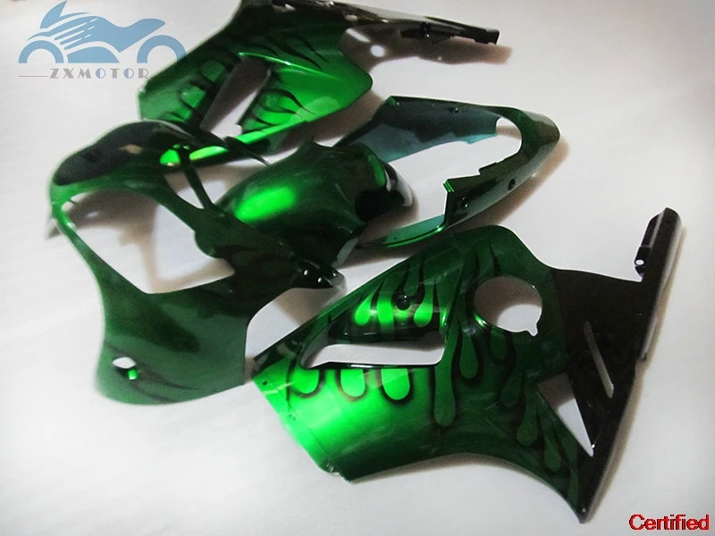 

Injection motorcycle fairings kit Fit for Kawasaki Ninja ZX12R 2000 2001 fairing ZX 12R 00 01 black flames green body kits