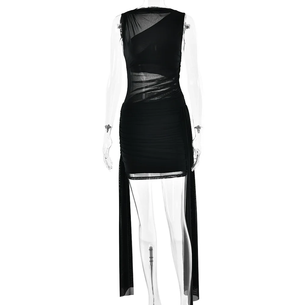 Taille haute Svel adient Color Me Patchwork Dr Wrap poitrine conception t-shirt acétate fibre ort jupe ronde Neline