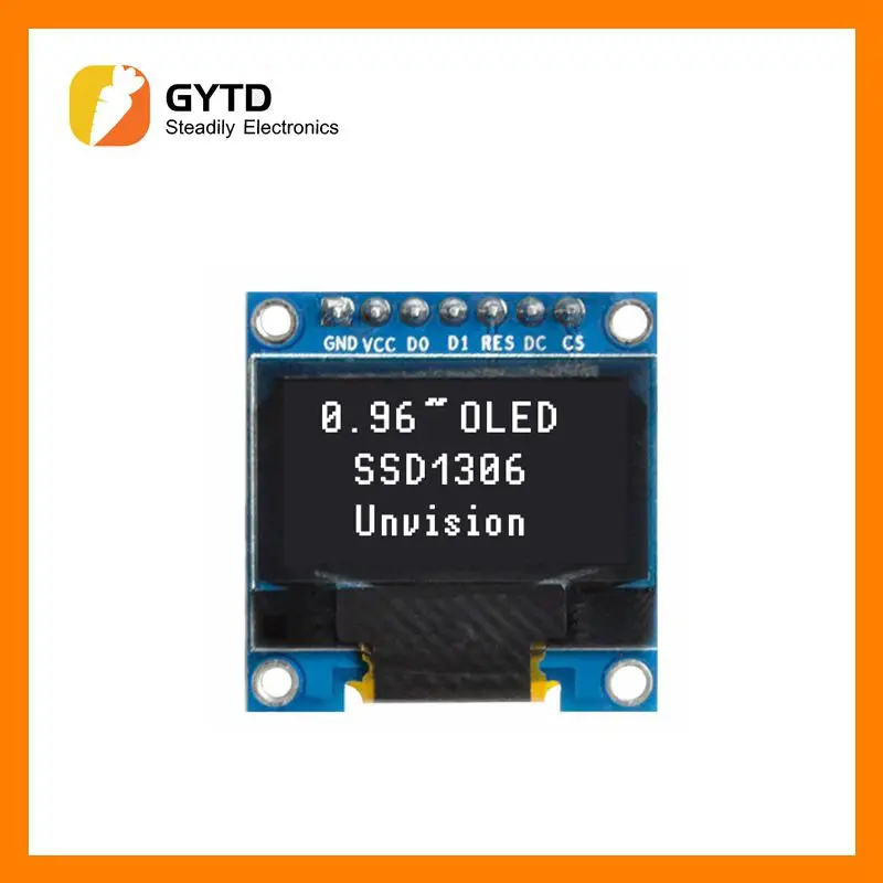 แผงวงจรสำหรับแสดงผลสีขาว0.96นิ้ว OLED IIC I2C 128X64 SSD1306บอร์ดหน้าจอ LCD 12864 GND VCC SCL SDA 0.96 "สำหรับ Arduino สีดำ